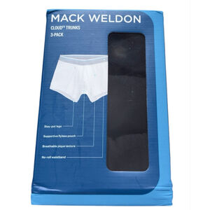Mack Weldon Mens Large Black 3” Cloud FX Trunks Essentials 3 Pack Boxer Briefs